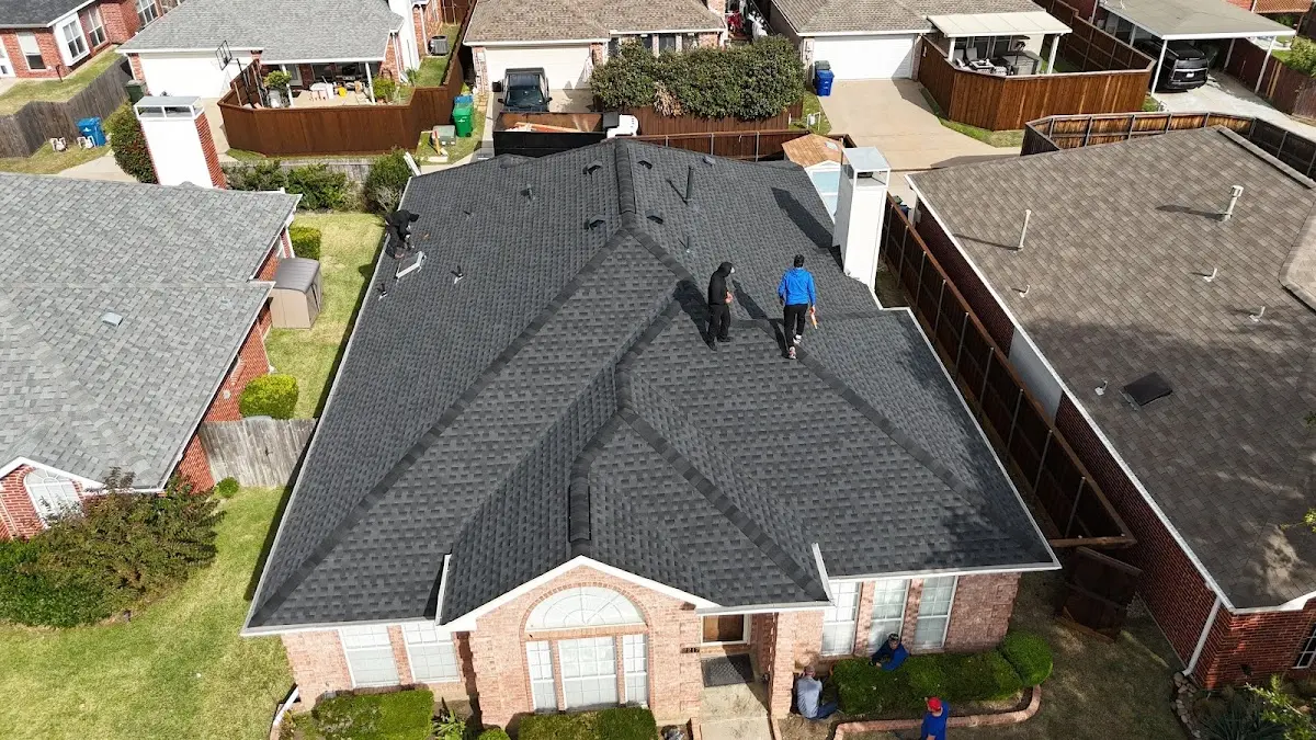 Commercial Roofing work in progress on a Larkspur property